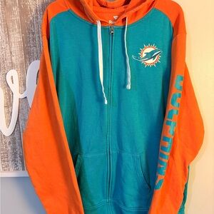 Miami Dolphins Teal & Orange Zip Hoodie $35